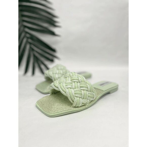 Steve Madden Women's Zeal Woven Slide Sandals - Mint 7M - Picture 1 of 7